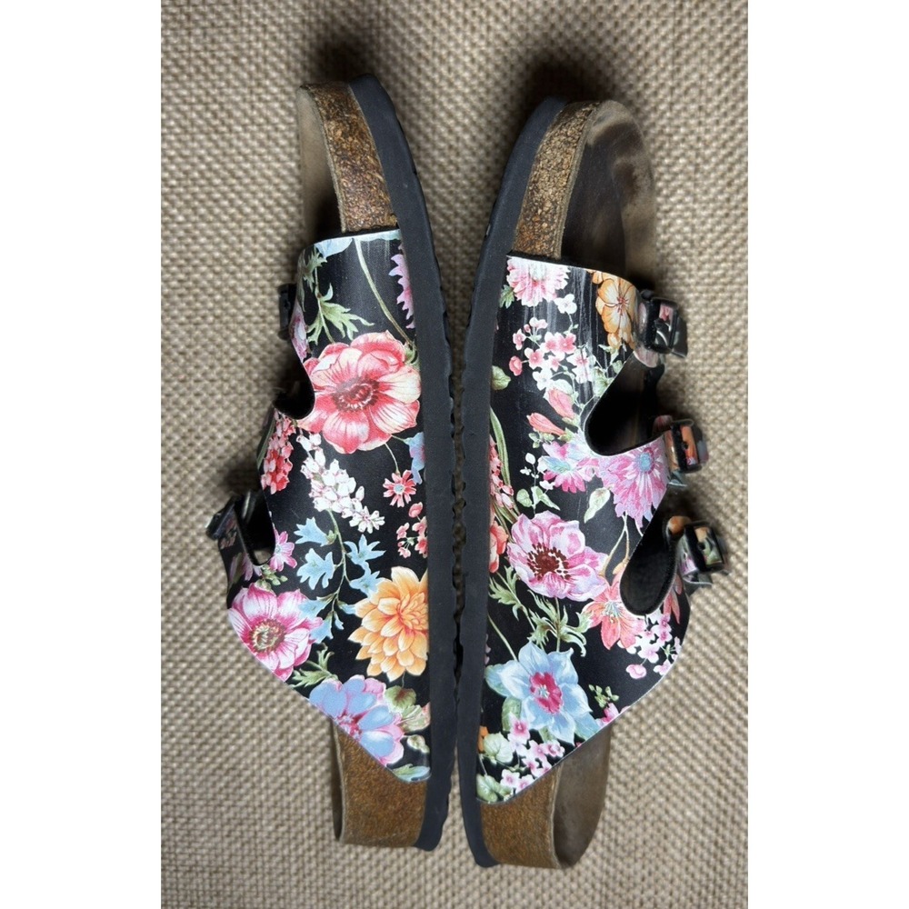 Birkenstock Papillio Florida Sandals Womens 9 Floral Multicolor 3 Strap - Picture 13 of 16